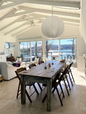 Dining room, Fireplace, Interior, Living room, Pendant Lights