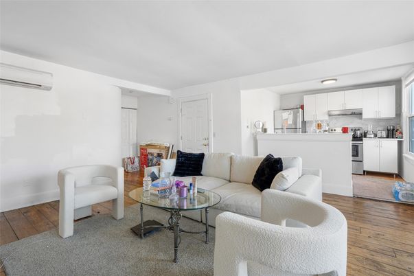 Interior, Kitchen, Living room, Recessed Lighting, Stainless Steel Appliances, Wood Texture Flooring