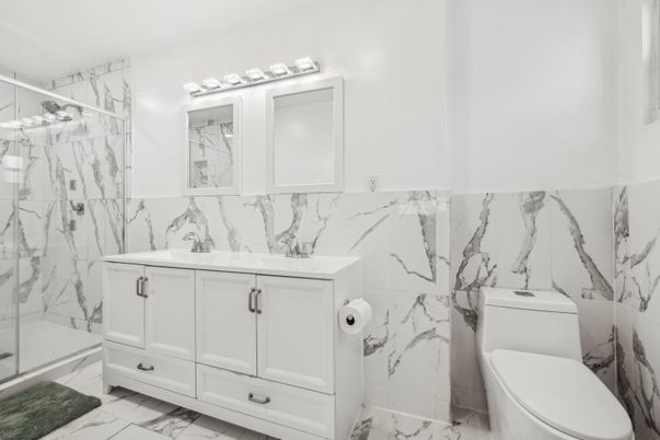 Bathroom, Glass Shower, Interior, Marble, Marble Walls