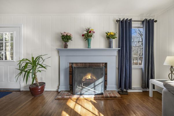Fireplace, Interior, Wood Texture Flooring