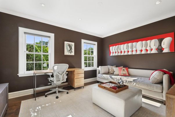 Home Office, Interior, Living room, Recessed Lighting, Wood Texture Flooring