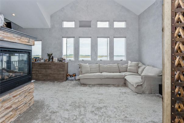 Fireplace, Interior, Living room, Recessed Lighting