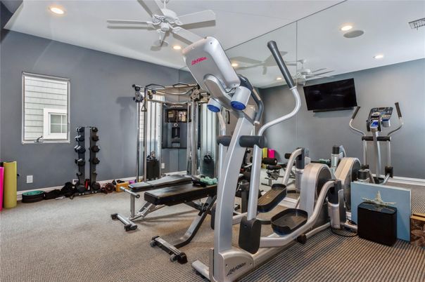 Fitness Equipment, Gym, Interior, Recessed Lighting
