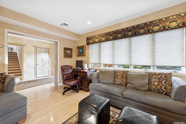Home Office, Interior, Living room, Recessed Lighting, Wood Texture Flooring