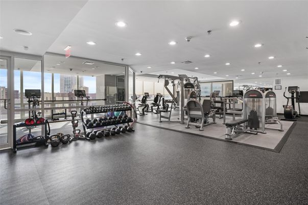 Fitness Equipment, Gym, Interior, Recessed Lighting