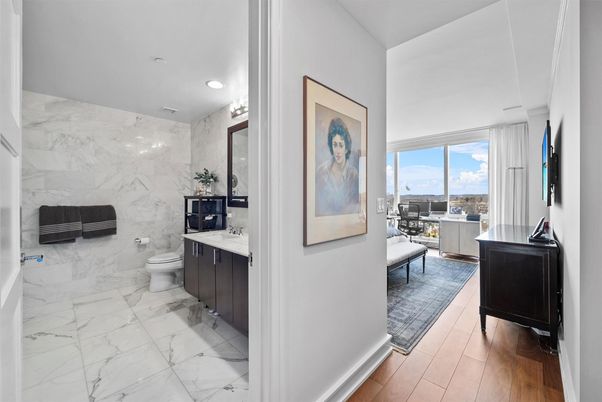 Bathroom, Interior, Marble, Marble Walls, Recessed Lighting