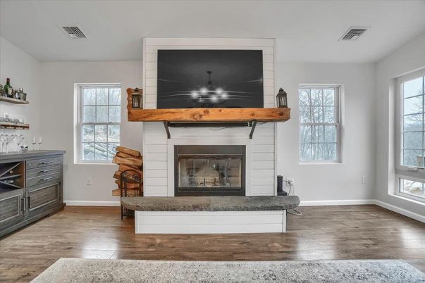 Fireplace, Interior, Wood Texture Flooring