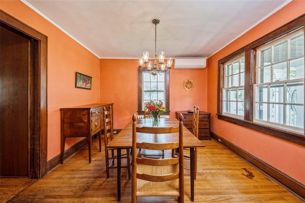 Chandelier, Dining room, Interior, Wood Texture Flooring