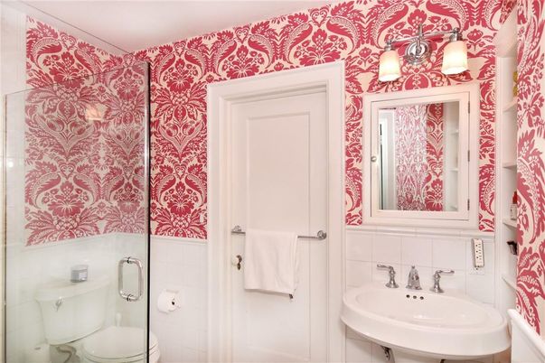 Bathroom, Glass Shower, Interior, Pendant Lights