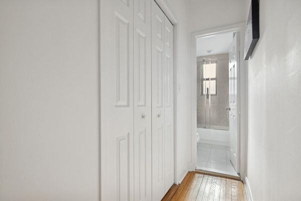 Bathroom, Glass Shower, Interior, Wood Texture Flooring