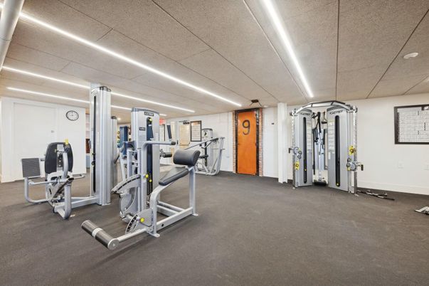 Fitness Equipment, Gym, Interior, Recessed Lighting