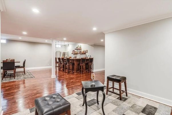 Dining room, Interior, Pendant Lights, Recessed Lighting, Wood Texture Flooring