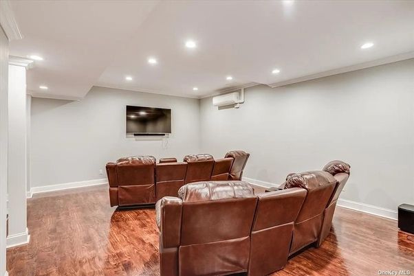 Home Theatre Room, Interior, Recessed Lighting, Theatre Room, Wood Texture Flooring