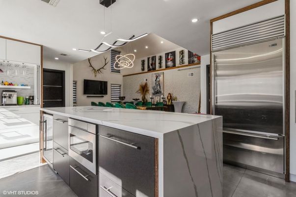 Interior, Kitchen, Pendant Lights, Recessed Lighting, Stainless Steel Appliances
