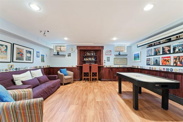 Game Room, Interior, Living room, Recessed Lighting, Wood Texture Flooring