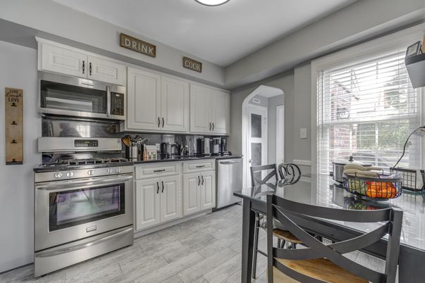 Interior, Kitchen, Stainless Steel Appliances, Wood Texture Flooring