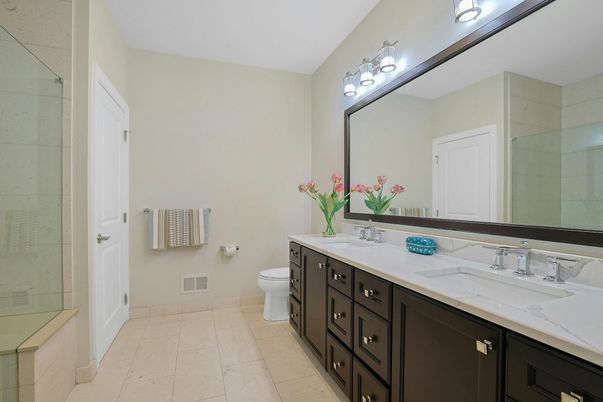 Bathroom, Dual Sink Vanities, Glass Shower, Interior