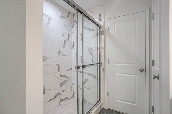 Bathroom, Glass Shower, Interior, Marble Walls