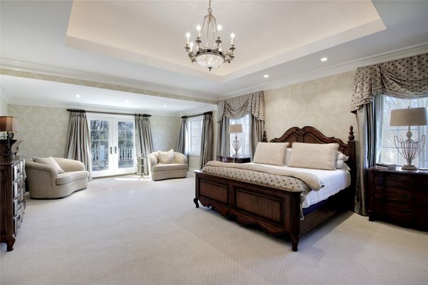 Bedroom, Chandelier, Interior, Recessed Lighting