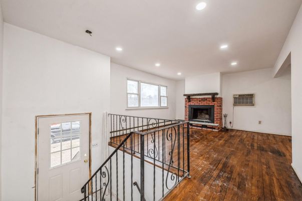 Fireplace, Interior, Recessed Lighting, Wood Texture Flooring