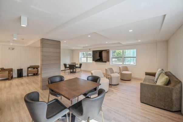 Dining room, Interior, Living room, Pendant Lights, Recessed Lighting, Wood Texture Flooring