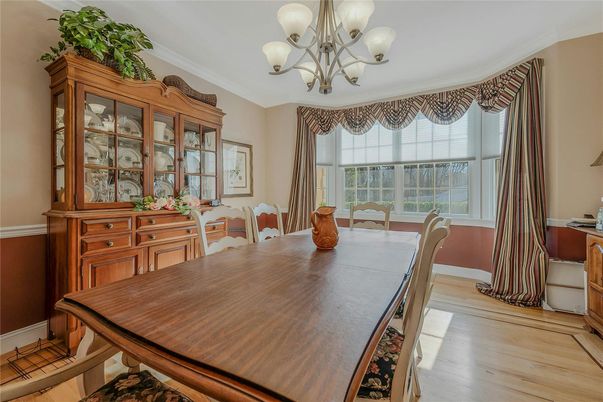 Chandelier, Dining room, Interior, Wood Texture Flooring