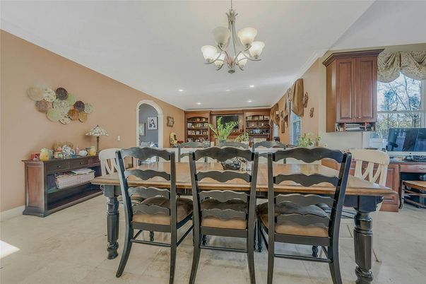 Chandelier, Dining room, Interior, Recessed Lighting