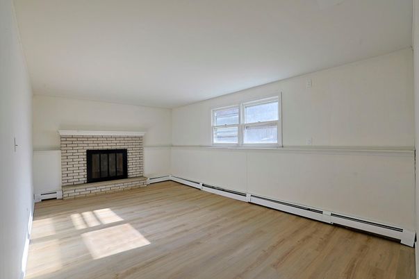 Empty room, Fireplace, Interior, Wood Texture Flooring
