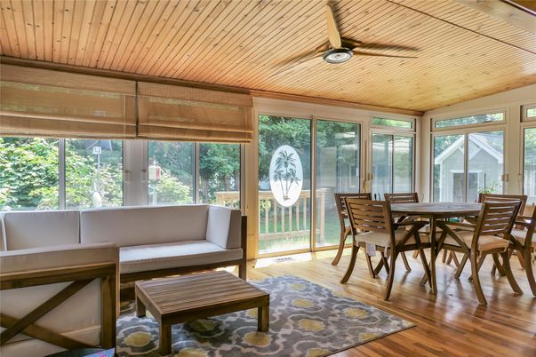 Dining room, Interior, Sun Room, Wooden Ceilings, Wood Texture Flooring