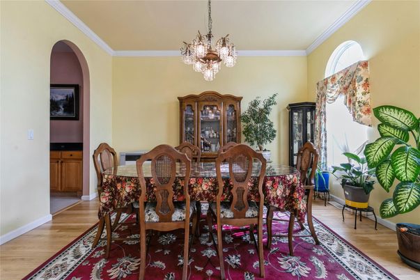 Chandelier, Dining room, Interior, Wood Texture Flooring
