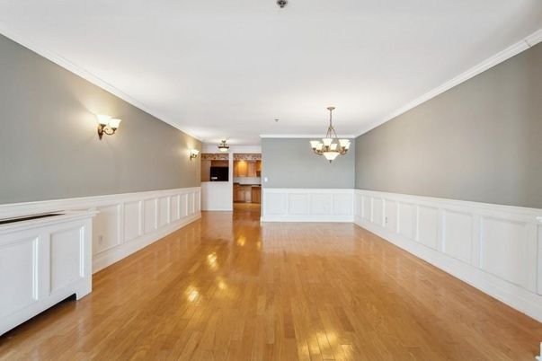 Chandelier, Empty room, Interior, Wood Texture Flooring