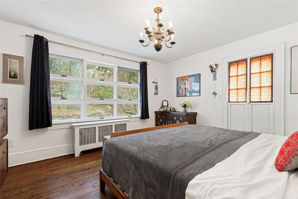 Bedroom, Chandelier, Interior, Wood Texture Flooring