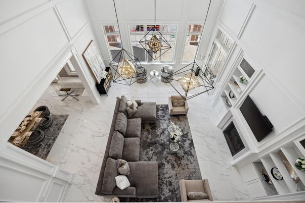 Interior, Living room, Marble, Pendant Lights