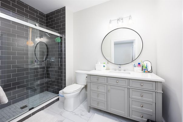 Bathroom, Glass Shower, Interior, Marble