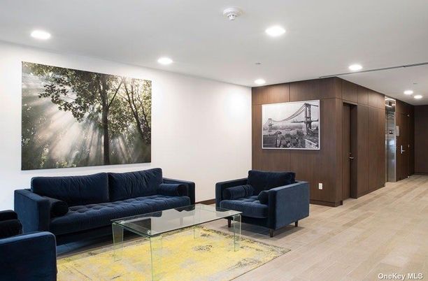 Elevator, Interior, Living room, Recessed Lighting, Wood Texture Flooring, Wooden Walls