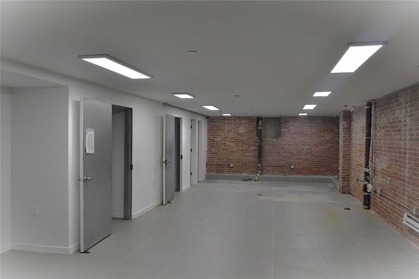 Empty room, Interior, Recessed Lighting, Stone Walls