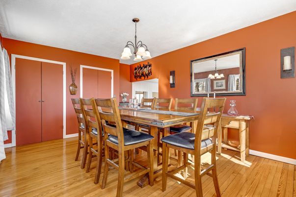 Chandelier, Dining room, Interior, Wood Texture Flooring