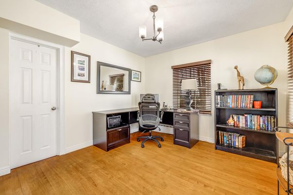 Chandelier, Home Office, Interior, Wood Texture Flooring