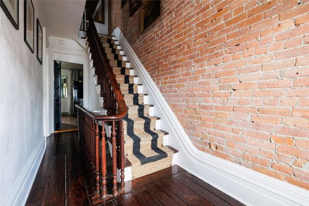 Interior, Stone Walls, Wood Texture Flooring