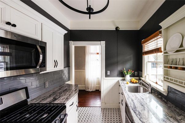 Interior, Kitchen, Stainless Steel Appliances, Wood Texture Flooring
