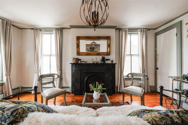 Fireplace, Interior, Wood Texture Flooring