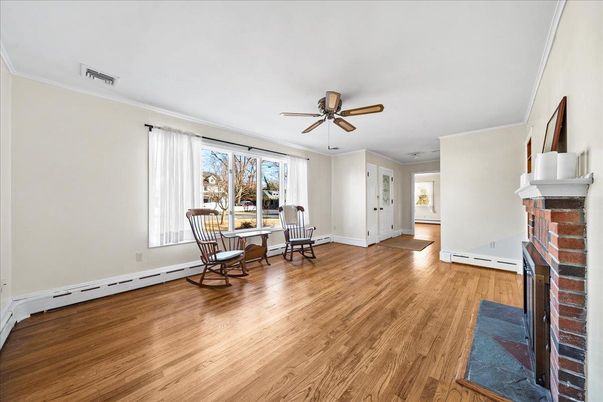 Empty room, Fireplace, Interior, Wood Texture Flooring