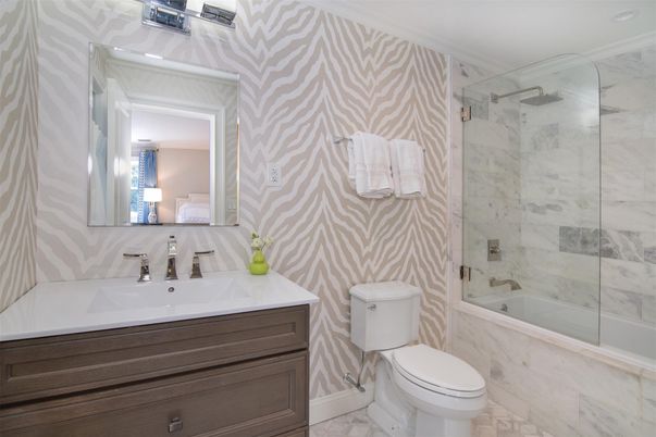 Bathroom, Glass Shower, Interior, Marble Walls