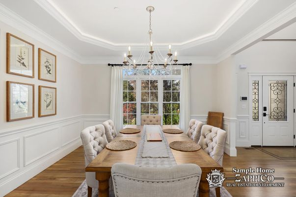 Chandelier, Dining room, Interior, Wood Texture Flooring