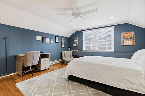 Bedroom, Home Office, Interior, Recessed Lighting, Wood Texture Flooring