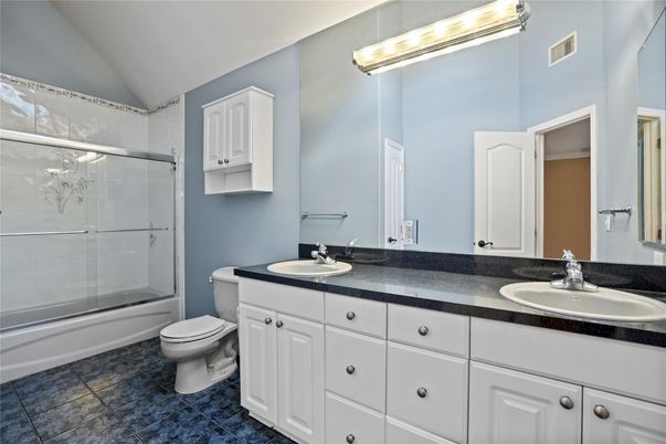 Bathroom, Dual Sink Vanities, Glass Shower, Interior