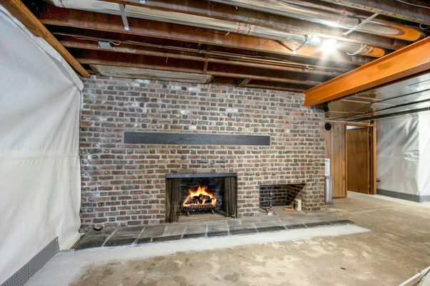 Fireplace, Interior, Stone Walls, Wooden Beams