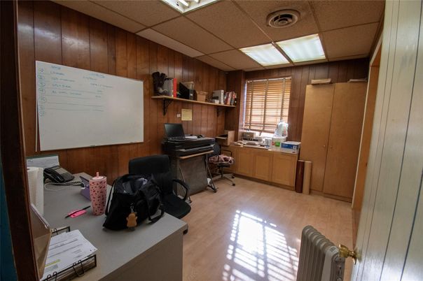 Home Office, Interior, Wood Texture Flooring, Wooden Walls