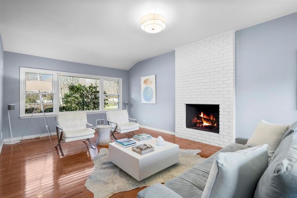Fireplace, Interior, Living room, Stone Walls, Wood Texture Flooring