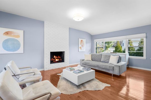Fireplace, Interior, Living room, Stone Walls, Wood Texture Flooring